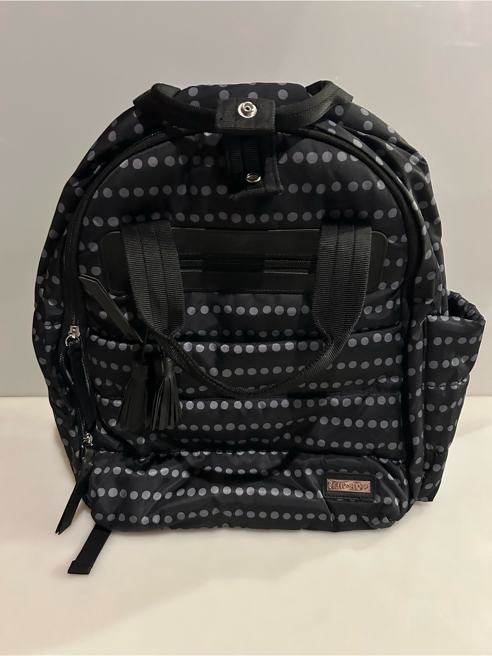 Skip Hop Black & Gray Polkadots Diaper Backpack